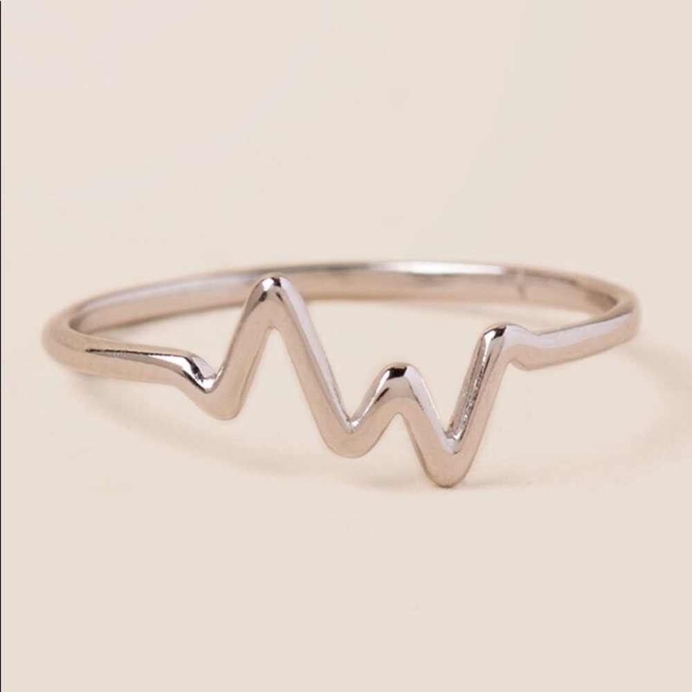 Heartbeat Sterling silver ring
